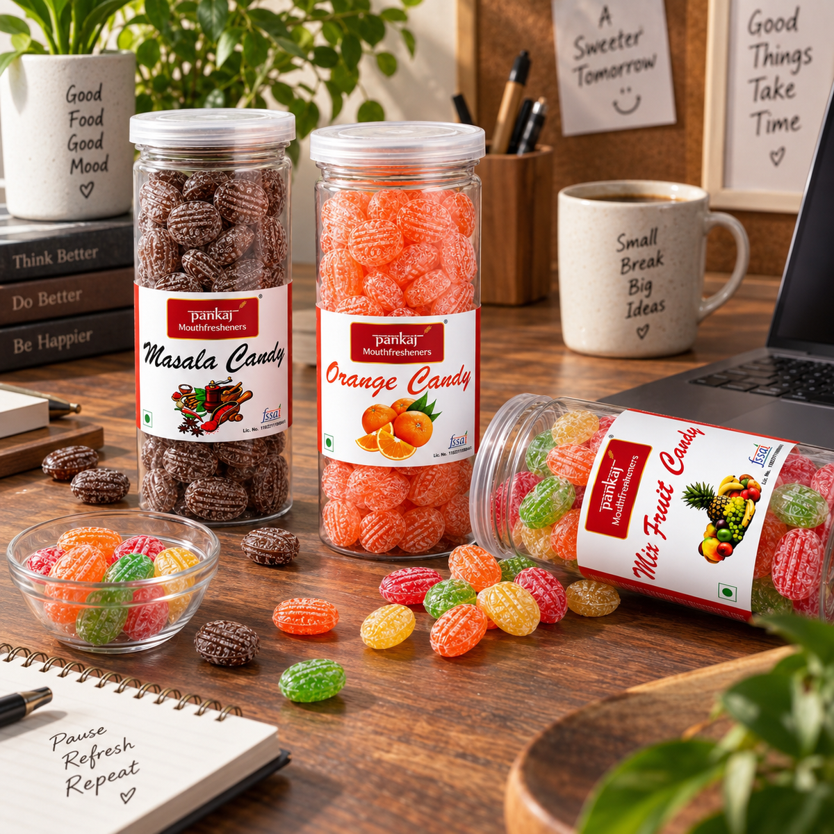 Candy Combo Pack - Orange Candy, Mix Fruit Candy, Masala Candy