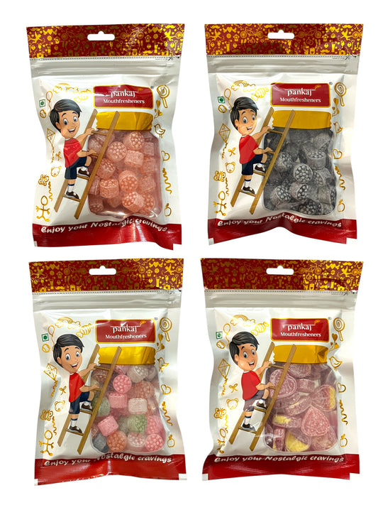 Orange Candy | Mix Fruit Candy | Masala Candy | Paan Candy (100gm each) Pack of 4