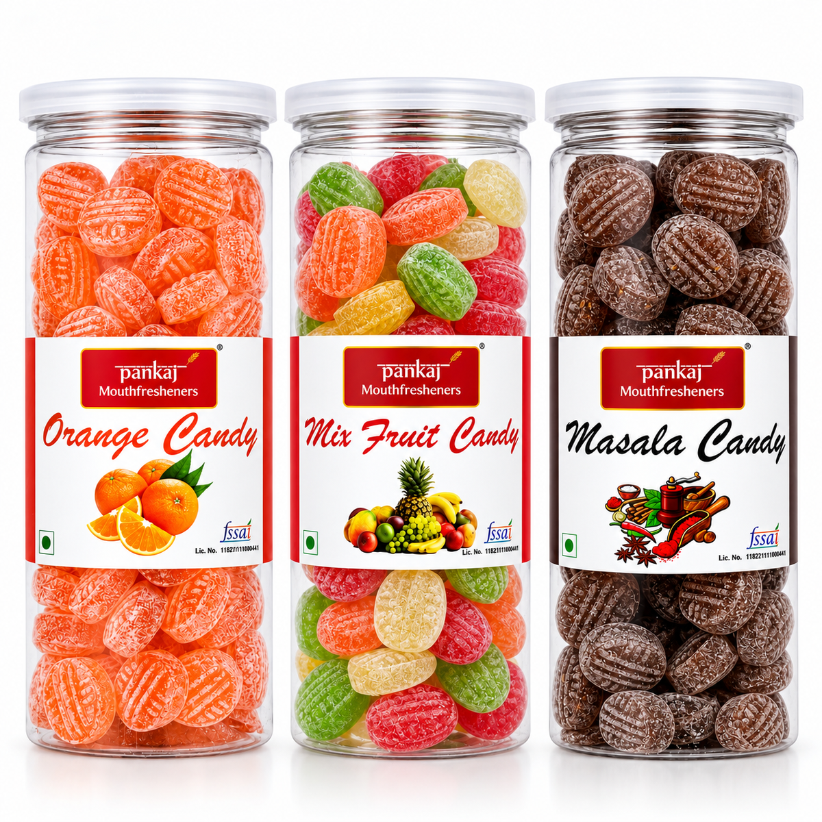 Candy Combo Pack - Orange Candy, Mix Fruit Candy, Masala Candy